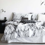 Wake In Cloud - Marble Comforter Set, Neutral Modern Aesthetic for Men Women, Soft Lightweight Bedding, 3 Pieces, Black White, Twin/Twin XL Size Wake In Cloud
