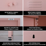 LINGZOE 2 Door Steel Storage Cabinet Pink TV Stand for Living Room,Metal Locker Storage Cabinet for Bedroom Balcony LINGZOE