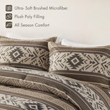Madison Park Queen Comforter Set, Stripes Herringbone Southwestern Boho Comforters Queen Size, All Season Lightweight & Fluffy Microfiber Bed Set, 2 Décor Pillows, Mariposa, Full/Queen Brown 5 Piece Madison Park