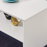 Panana 2-Tier Coffee Table Simple Couch Sofa Side End Table Tea Accent Table for Living Room Office, 39.4" x 15.7" x 15.7" (White) Panana