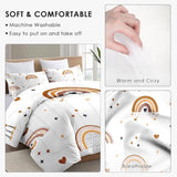 WeCozy Twin Size Comforter Set with Pillowcase, Cute Boho Rainbow Bohemian Nursery Soft 2 Pcs Bedding for Kids and Adults Bedroom Bed Decor WeCozy