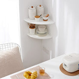 BEUGAWHOO White Oak Floating Corner Shelf - Elegant Wall-Mounted Storage for Plants and Decor BEUGAWHOO