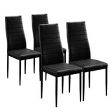 Karl home Black Dining Chair Set of 4, Leather Dining Chairs with Curved Back & Foot Cap Protection for Dining Kitchen Living Room, 300lbs Capacity Karl home