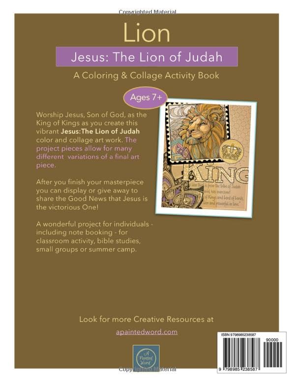 Lion Jesus: Lion of Judah: A Coloring and Collage Activity Book WoodArtSupply