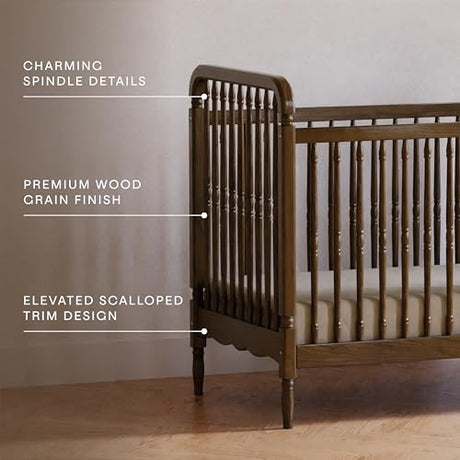 Namesake Liberty 3-in-1 Convertible Spindle Crib with Toddler Bed Conversion Kit in Natural Walnut, Greenguard Gold and FSC® Certified NAMESAKE