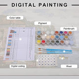LKHDS A Castle by The Lake Paint by Numbers Kit for Adults Beginners, DIY Acrylic Painting Without Frame, Canvas Painting for Wall Art Home Decor Gift, 40x50cm LKHDS