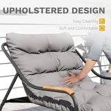 DWVO Chaise Lounge Chair Outdoor with Removable Cushions, Outdoor Patio Lounge Chair with Footrest, Breathable Outdoor Chaise for Pool Garden Backyard Deck, Gray