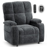 AMADA HOMEFURNISHING Power Recliner Chair for Adults, Infinite Adjustable Chenille Electric Recliner with Cup Holder, Remote, USB Port, Side Pockets & Thick Seat Cushion, for Living Room & Bedroom