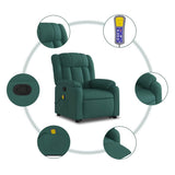 WRJENFSC Dark Green Power Lift Recliner Chair Oversized Massage Living Room Furniture Fabric Polyester 535 lbs Capacity Adjustable Armrests for Living Room Bedroom Reading WRJENFSC