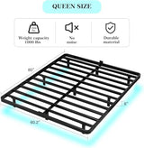FSJianYi Floating Bed Frame Queen Size with LED Lights Metal Platform Bed No Box Spring Needed Easy to Assemble (Queen (U.S. Standard)) FSJianYi