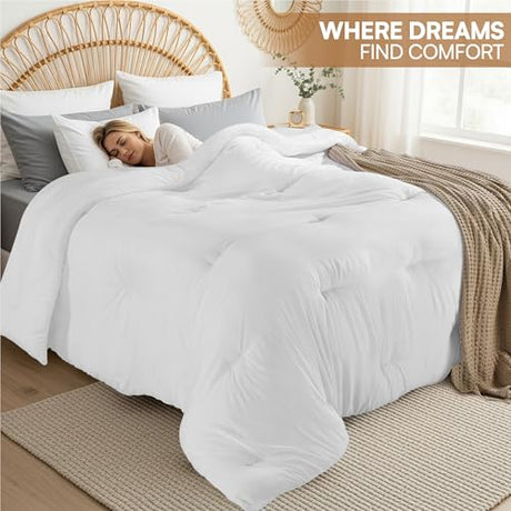 Utopia Bedding Comforters Twin Size, All Season Duvet Insert, Down Alternative Twin Comforter with Corner Tabs, Machine Washable Bed Comforter 64 x 88 Inches (White) Utopia Bedding