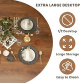 SoarFlash Kitchen Table and Chairs for 4, 47" Dining Table Set for 4 with Velvet Upholstered Chairs, 5 Piece Round Kitchen Table Set, Dining Room Table Set for Small Space, Apartment SoarFlash