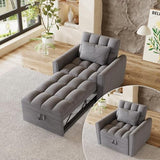3 In 1 Velvet Convertible Single Sofa Bed,Pull Out Couch Bed With Reclining Backrest &Pillows,38.2" Modern Chaise Lounge Sleeper Sofa Futon Chair Bed,Couches for Small Spaces,Living Room (Dark Gray) Xinmviec