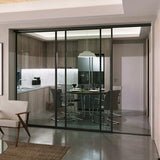Doors 55 Glass Room Divider Panel and Partition - Perfect Partition Wall Divider & Sound Proof Dividers (Clear Glass, 120x96) Doors55