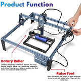 SCULPFUN Laser Rotary Roller, Rotation Auxiliary Kit for Laser Engraver, 360° Auto Rotating Roller for Engraving Cylindrical Objects, Shape Like Bottle Can Pen Cups Lipstick, with 4 Raise Feet SCULPFUN