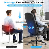500lbs 3D Kneading Massage Office Chair with FootRest, Big and Tall Ergonomic Reclining Computer Gaming Chair, Padded Linkage Armrests, Heavy Duty Metal Base Executive Office Chair CHAIRKER