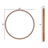 WallBeyond Round Mirror with Wood Frame 24 inch Circle Wall Mirror for Bathroom Round Wall Mirror for Wall Decor, Vanity, Entryway Living Room (Walnut) WallBeyond
