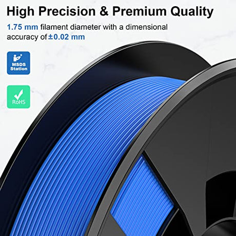 ENTINA 4 Colors PLA 3D Printer Filament Bundle, PLA Filament 1.75 mm for 3D Printers, Dimensional Accuracy +/- 0.02 mm, 200g x 4 Spools Set Entina