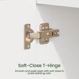 CHOEZON Cat Litter Box Enclosure, Litter Box Furniture Hidden, Versatile Litter Enclosure Furniture with 2 Doors and 1 Entrance, Indoor Cat House for Living Room, Bedroom, White MMW01WB CHOEZON