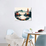 TUMOVO Landscape Paint by Numbers for Adults, Mountains, Forests and a Lake are Shown in a Watercolor Scene Paint by Number Kits for Beginner, Autumnal Landscape Art, 16x20 Inch TUMOVO