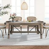 WAMPAT Set of 2 Farmhouse Dining Tables for 8-12 Persons with Heavy Duty Wooden Legs, 135.4 Inch Rectangular Modern Wood Kitchen Table for Dining Room & Living Room, Rustic Grey WAMPAT