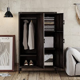 Letaya Metal Locker Storage Cabinet,55" Steel Retro Wardrobe,4 Doors Lockable,Adjustable Feet Organizer Locker for Employees Home Office School Gym (4 Door) Letaya