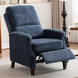 VKNOW Recliner Chair, Fabric Recliner with Soft Armrest, Home Theater Seating with Adjustable Push Back and Lumbar Support, Single Sofa for Adults, Lounge Chair for Living Room, Bedroom（Blue）