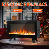 16" Small Freestanding Electric Fireplace Heater - Fire Places Electric Fireplace Stove with Realistic 3D Flames, Infrared Heater Indoor Space Heater, 750 |1500W, Overheating Protection AckMizz