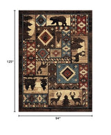 Home Dynamix Buffalo Bear Rustic Area Rug, Brown/Red, 7'10"x10'5", Rectangular Home Dynamix