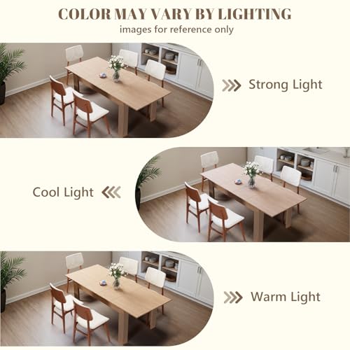 Extendable Dining Table, 54-85 Inch Expandable Table for 4-10 People, Modern Rectangular Dining Table, Space-Saving for Kitchen & Dining Room Ariiles