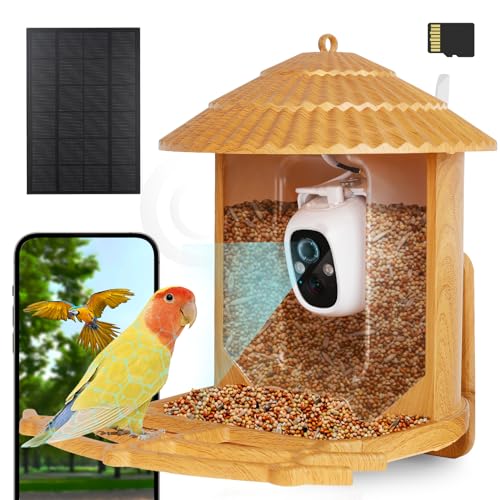 Samyoung Smart Bird Feeder Camera with AI Identify Bird Species, 4MP HD Auto Capture Bird Watching Cam, Live View, Instant Notifications with 32GB TF - WoodArtSupply