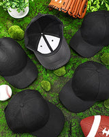 Handepo 24 Pcs Blank Baseball Cap Adjustable Back Strap Plain Blank Camouflage Hat Unisex Baseball Cap for Trucker Men Women(Black) Handepo