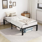 DUMOS Twin Size Bed Frame - Metal Platform Bed Frame Mattress Foundation with Steel Slat Support, No Box Spring Needed, Storage Space Under Base, Easy Assembly, Black DUMOS