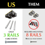 E-Z Garage Storage Overhead Bin Storage Rack Organization System - Store 4 Bins on Garage Ceiling/Adjustable to Fit Any Size Tub - Made In USA E-Z Garage Storage