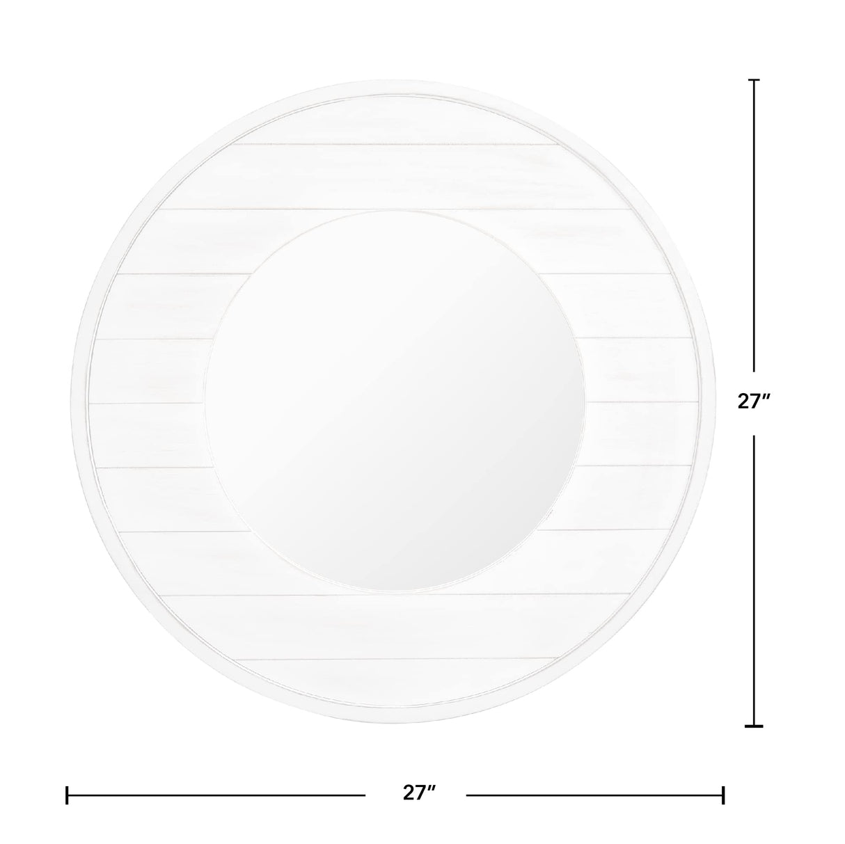 FirsTime & Co. Ellison Shiplap Accent Wall Mirror, 27", Aged White FirsTime & Co.