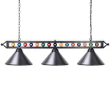 Wellmet 3 Light Billiard Pool Table Lights, 59" Pool Table Lighting for 7'-8' Table, Modern Kitchen Island Pendant Light with Matte Metal Shade, Billiard Light Fixture for Pool Table, Game Room Wellmet