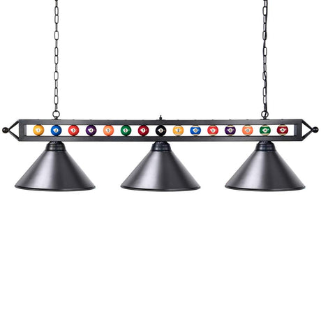 Wellmet 3 Light Billiard Pool Table Lights, 59" Pool Table Lighting for 7'-8' Table, Modern Kitchen Island Pendant Light with Matte Metal Shade, Billiard Light Fixture for Pool Table, Game Room Wellmet