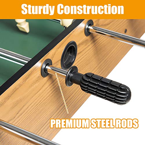 Giantex Foosball Table, Wooden Soccer Table Game w/Footballs, Suit for 4 Players, Competition Size Table Football for Kids, Adults, Football Table for Game Room, Arcades (48 inch, Wood) Giantex