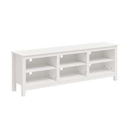 Panana TV Stand with 6 Cubby for 75 inch TV, Television Stands Entertainment Center Media Stand TV Table for Living Room, Bedroom (White 70 inch)