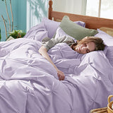 Bedsure Full Comforter Set Light Purple - Bed in a Bag Full Size Bedding Set 7 Pieces, GentleSoft™ Pintuck Bed Set Gift for Family, Pinch Pleat All Season Comforter with Sheets, Pillowcases & Shams Bedsure