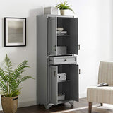 Crosley Furniture Tara Pantry, Distressed Gray Crosley Furniture