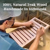 Teak Shower Bench - Fully Assembled 30 Inch Shower Bench with Shelf | Water Resistant Shower Benches for Inside Shower to Sit On | Wooden Shower Bench for Spa, Garden | Adjustable Non-Slip Feet The Teaky Hut