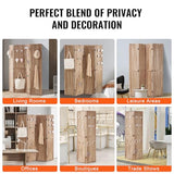 VEVOR Wood Room Divider, 4 Panel Wood Folding Privacy Screen, 66.9 Inches Tall Indoor Carved Partition Divider, Portable Decoration Screen, for Room Separation, Home, Office, Restaurant & Bedroom VEVOR