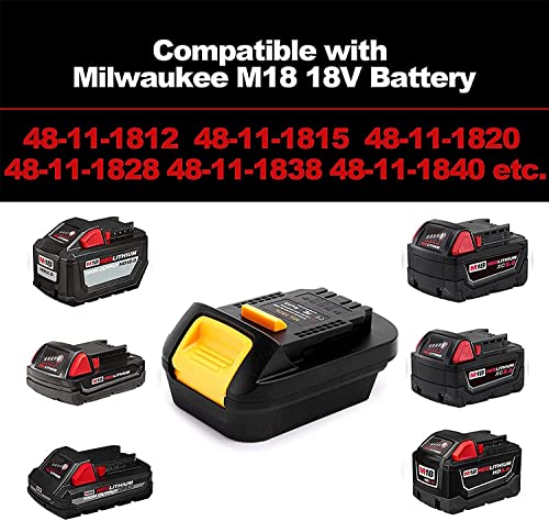 MIL18DL Adapter for Milwaukee to for Dewalt Battery, for Milwaukee M18 18V Lithium Battery Convert to for Dewalt 20V MAX XR Lithium Battery,Power for Dewalt 20V Cordless Tools DEWDYS