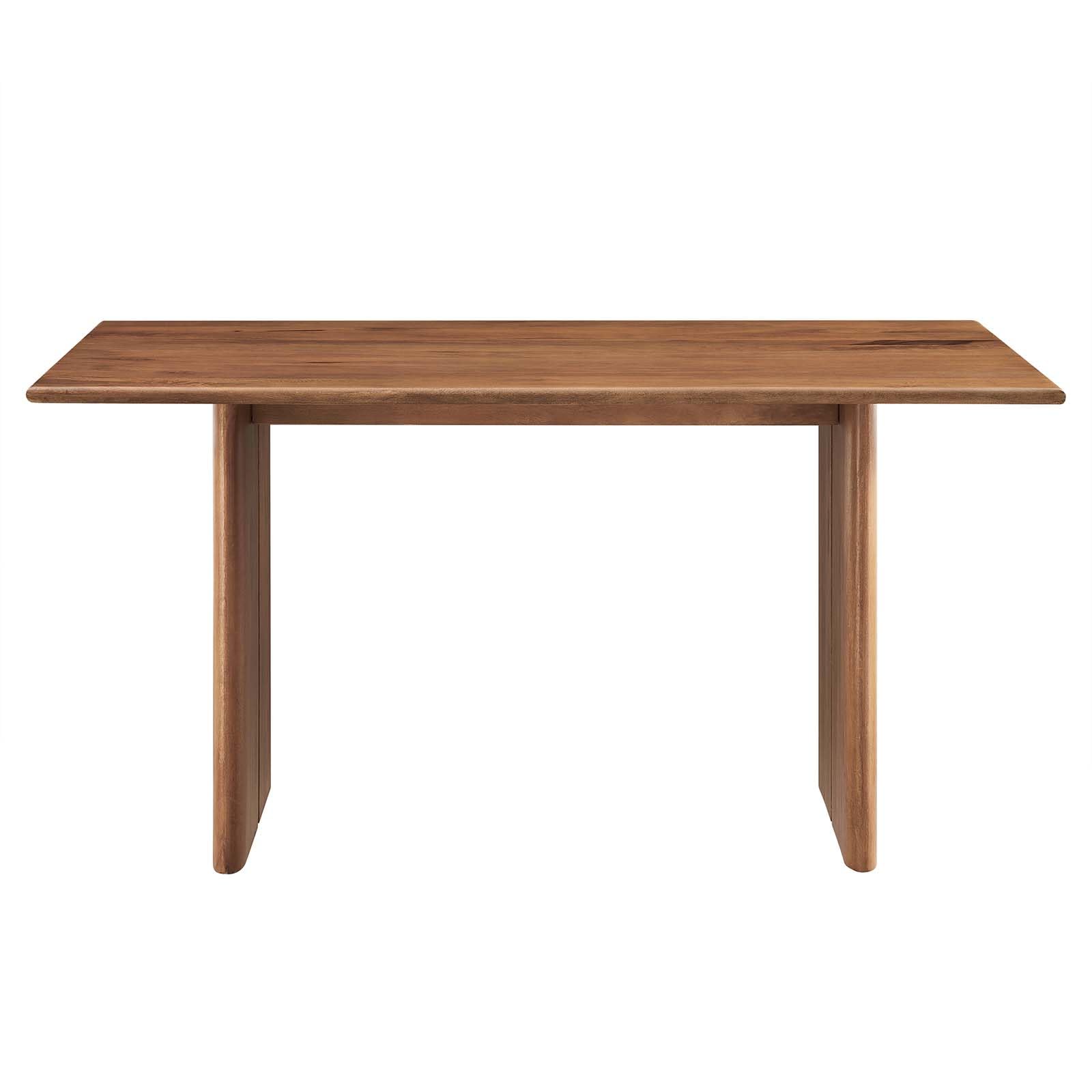 Modway Amistad Solid Wood Modern Farmhouse Rectangular Walnut, 60" Dining Table - WoodArtSupply