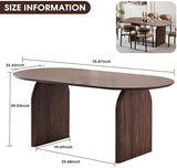 Tviorst 70.87" Oval Dining Room Table for 4-6, Mid Century Furniture Modern Kitchen Table with Thick Sturdy Wooden Base, Space-Saving for Kitchen, Living Room, Office Tviorst