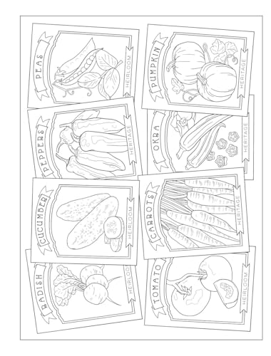 Creative Haven Happiness Is Homegrown: Fabulous Fruits & Vegetables Coloring Book; Produce from the Garden! (Adult Coloring Books: Food & Drink) Dover Publications