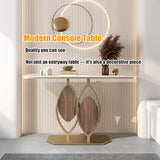 Modern Console Table, Luxury Faux Marble Entryway Table Narrow Metal Sofa Table for Hallway, Living Room, Foyer, 39.4" 47.2" 59.1" Wide, Easy Assembly VinLeap