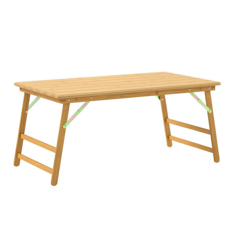 UNICOO - Bamboo Rectangular Folding Table Children's Art Craft Study Activity Table, Picnic Table, and Entertainment Table. (Table Only) UNCOO