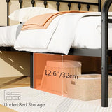 zunatu King Size Metal Platform Bed Frame/Victorian Style Headboard and Footboard/Steel Slat Support/Easy Assembly/No Box Spring Needed/Underbed Storage/Noise Free/Black zunatu